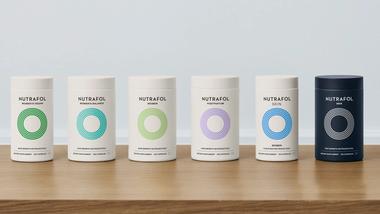 Range of Nutrafol dietary supplements.