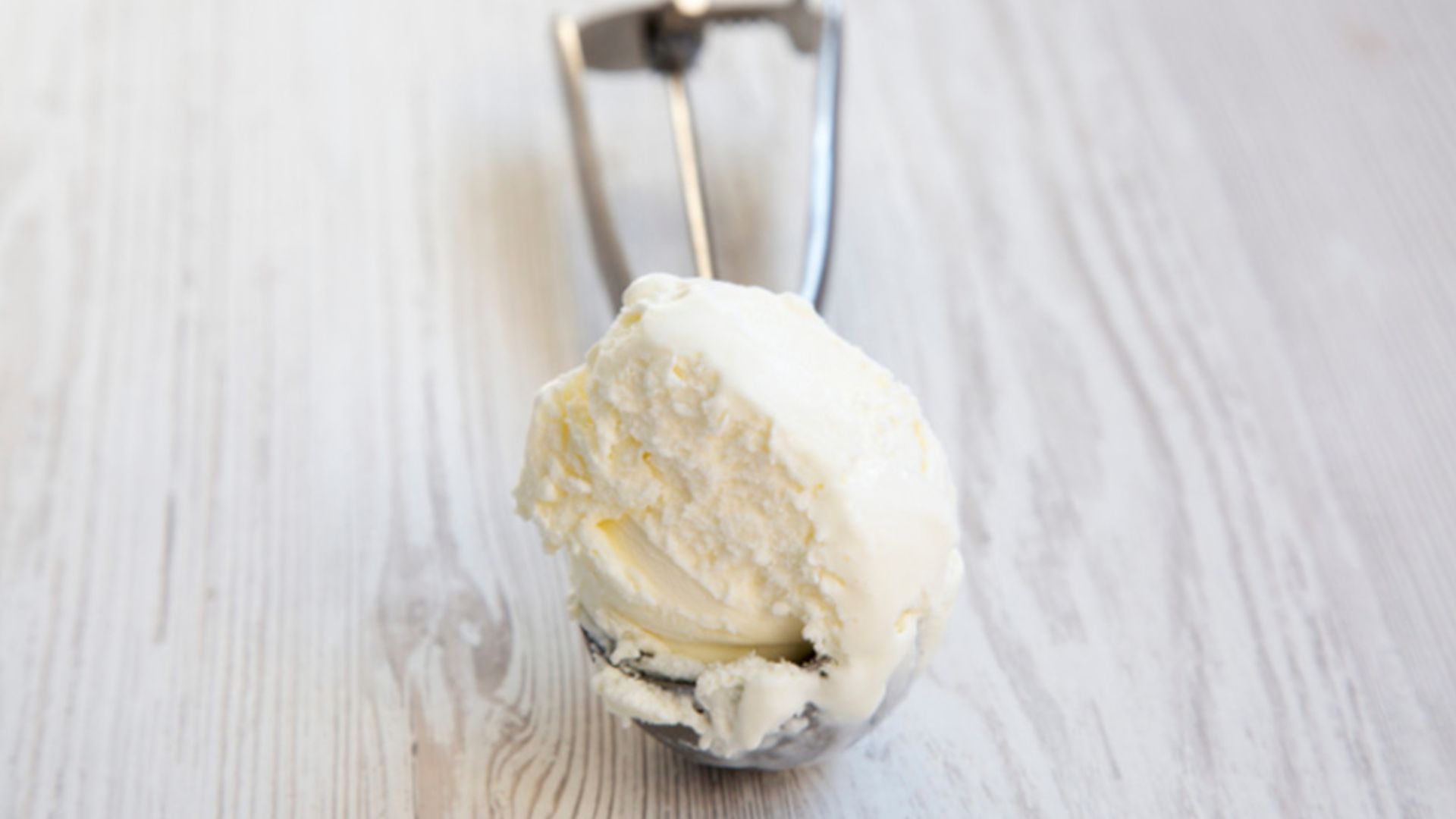 Ice cream in an ice cream scooper