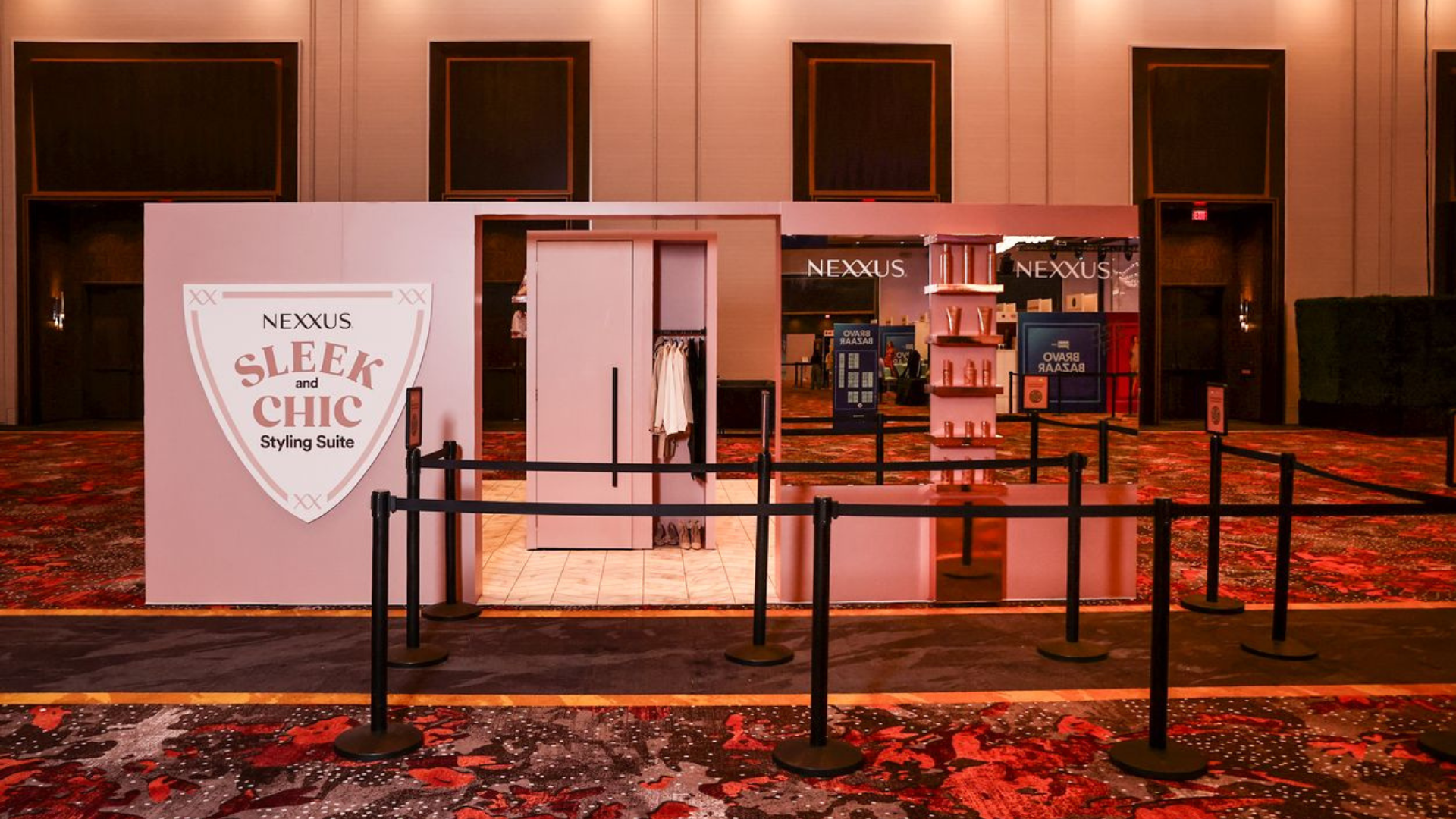 Nexxus Sleek and Chic Styling booth at BravoCon